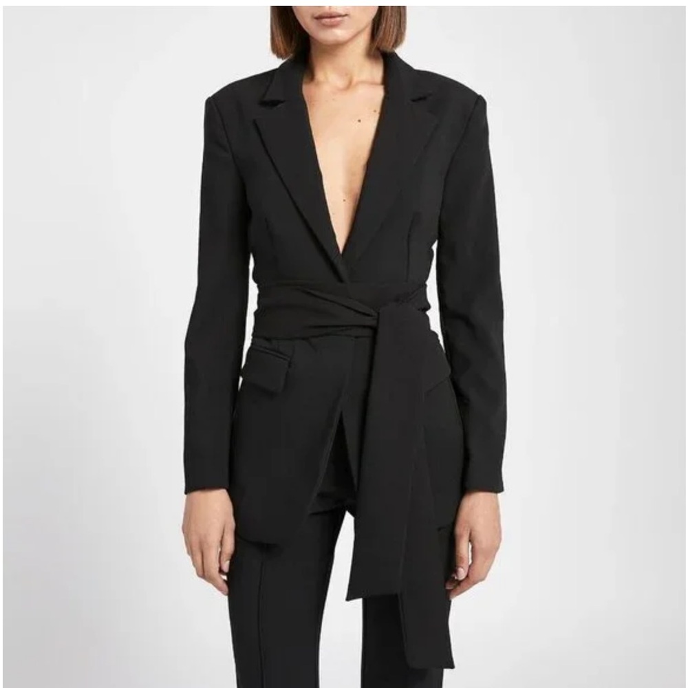 BOA classic blazer with belt- BLACK